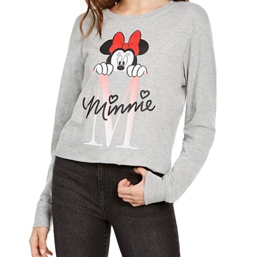 Disney‎ Minnie Mouse Cropped Tee by Hybrid Gray L